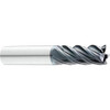 KYOCERA SGS 3/8" Diam, Variable Pitch, 1/2" LOC, 5 Flute Solid Carbide Roughing Corner Radius End Mill TM Proprietary Finish, 2-1/2" OAL, 3/8" Shank Diam, Single End, 37° Helix 38817 - 10640308
