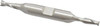 Cleveland 3/16", 7/16" LOC, 3/8" Shank Diam, 3-1/4" OAL, 2 Flute, High Speed Steel Square End Mill Double End, Uncoated, Spiral Flute, 30° Helix, Centercutting, Right Hand Cut, Right Hand Flute, Series HD-2 C42054 - 87390076