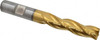 Cleveland 1/2", 2" LOC, 1/2" Shank Diam, 4" OAL, 3 Flute, High Speed Steel Square End Mill Single End, TiN Finish, Spiral Flute, 30° Helix, Centercutting, Right Hand Cut, Right Hand Flute, Series HG-3 C39763 - 87413555