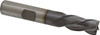 Cleveland 3/8", 3/4" LOC, 3/8" Shank Diam, 2-1/2" OAL, 4 Flute, High Speed Steel Square End Mill Single End, TiCN Finish, Spiral Flute, 30° Helix, Left Hand Cut, Left Hand Flute, Series HG-4LL C33621 - 87386579