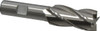 Cleveland 7/8", 1-7/8" LOC, 5/8" Shank Diam, 4" OAL, 4 Flute, High Speed Steel Square End Mill Single End, Uncoated, Spiral Flute, 30° Helix, Centercutting, Right Hand Cut, Right Hand Flute, Series HG-4C C33173 - 87378477