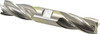 Cleveland 1", 1-7/8" LOC, 1" Shank Diam, 6-3/8" OAL, 4 Flute, High Speed Steel Square End Mill Double End, Uncoated, Spiral Flute, 30° Helix, Centercutting, Right Hand Cut, Right Hand Flute, Series HD-4C C41231 - 87407193