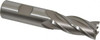 Hertel 23/32", 1-5/8" LOC, 3/4" Shank Diam, 3-7/8" OAL, 4 Flute, High Speed Steel Square End Mill Single End, Uncoated, Spiral Flute, 30° Helix, Right Hand Cut, Right Hand Flute E1031046 - 41118068