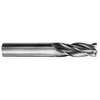 M.A. Ford 5/16", 13/16" LOC, 5/16" Shank Diam, 2-1/2" OAL, 4 Flute, Solid Carbide Square End Mill Single End, TiAlN Finish, Spiral Flute, 30° Helix, Centercutting, Right Hand Cut, Right Hand Flute, Series 111 11131250A - 02299444