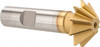 Made in USA 1 x 5/16" 45° 10-Tooth High Speed Steel Single-Angle Cutter TiN Finish, Right Hand Cut, 2-1/2" OAL, 1/2" Shank Diam, Shank Connection, 1/32" Corner Radius, Weldon Flat SAC1000-45-TIN - 73209645