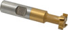 Made in USA 21/32" Diam, 17/64" Wide, Carbide-Tipped T-Slot Cutter 21/64" Neck Diam, 39/64" Neck Length, 1/2" Shank Diam, 1-13/16" Shank Length, 2-11/16" OAL, 5/16" Bolt, TiN Finish CTTS75-TIN - 03025939