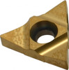 Carmex 22UE/I/R/LU60 MXC/GOLD Carbide Laydown Threading Insert TiN Finish, LH/RH Internal/External Partial Profile 60° Thread, 4.5-3.25 TPI, 1/2" Inscribed Circle, 0.187" Thick 1/2EI/RLU60MXC - 08703795