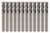 Rushmore USA 12 Piece 1/4" Size 4 Flute Solid Carbide End Mill Package - 20-501-075