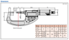Mitutoyo Absolute QuickMike Micrometer, Inch/Metric, Range 0 - 0.6" - 227-221-20