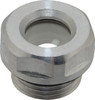 J.W. Winco G 3/8 Thread, 20mm Distance Across Flats, Aluminum Oil Level Sight Glasses 22mm Flange Diameter, 7.5mm Head Height, 8mm Length Under Head R01/A - 64829153