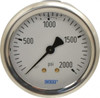 WIKA 2-1/2" Dial, 1/4 Thread, 0-2,000 Scale Range, Pressure Gauge Center Back Connection Mount, Accurate to 1.5% of Scale 9768939 - 56453855