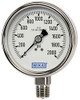 WIKA 2-1/2" Dial, 1/4 Thread, 0-60 Scale Range, Pressure Gauge Lower Connection Mount, Accurate to 2-1-2% of Scale 9744916 - 07219496