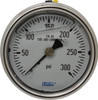WIKA 2-1/2" Dial, 1/4 Thread, 0-300 Scale Range, Pressure Gauge Center Back Connection Mount, Accurate to 2-1-2% of Scale 9832160 - 63148894
