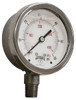 Winters Instruments 2-1/2" Dial, 1/4 Thread, 0-600 Scale Range, Pressure Gauge Lower Connection Mount, Accurate to 1.5% of Scale PFP828 - 52777943