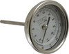 WIKA 4" Stem, 50 to 400° F Bi-Metal Thermometer Back Connected, 1% Accurate, Stainless Steel 30040A009G4 - 56426620