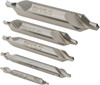 Magafor 5 Pc #1 to #5 High Speed Steel Combo Drill & Countersink Set 1/8 to 7/16" Body Diam, 60° Included Angle, 3/64 to 3/16" Drill Point Diam, Double End, Plain Edge 81115000000 - 76260827