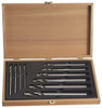 Made in USA #10 to #4 Wire Socket Head Cap Screw Compatible, High Speed Steel, Solid Pilot Counterbore Set Bright Finish, Oversize Pilot, 1/32" Oversize Increment, Straight Shank, 3 Flutes, 10 Piece Set #303W - 08273021