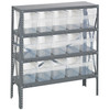 Quantum Storage Systems 1239 Series STORE-MAX Shelf Bin Shelving Unit, 12"D x 36"L x 39"H, 4 Shelves, 15 Clear Bins - 1239-SB802CL