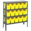 Quantum Storage Systems 1239 Series STORE-MAX Shelf Bin Shelving Unit, 12"D x 36"L x 39"H, 4 Shelves, 15 Yellow Bins - 1239-SB802YL