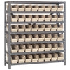 Quantum Storage Systems 1839 Series Economy Shelf Bin Shelving Unit, 18"D x 36"L x 39"H, 7 Shelves, 48 Ivory Bins - 1839-103IV