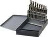 Cleveland Twist Drill 1/16 to 3/8", 135° Point, Bright Finish, High Speed Steel Screw Machine Length Drill Bit Set 21 Piece, Split Point, Straight Shank, Series 2330 C70369 - 08839623