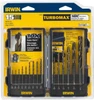 IRWIN 1/16 to 3/8", Oxide/Gold Finish, High Speed Steel Jobber Length Drill Bit Set 15 Piece, Turbomax Point, Straight Shank, Series 3180 318015 - 57786915