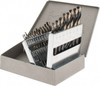 Triumph Twist Drill 1/16 to 3/8", 135° Point, High Speed Steel Maintenance Length Drill Bit Set 21 Piece, Split Point, Straight & Round with 3 Flats Shank, Series T180M 090549 - 09922378