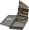 Triumph Twist Drill 1/16 to 1/2", 135° Point, Gold Finish, Cobalt Jobber Length Drill Bit Set 15 Piece, Split Point, Straight Shank, Series T18C 099826 - 09701046