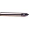 EMUGE-FRANKEN 3/8" Diam 90° 4-Flute Single End Solid Carbide Chamfer Mill TiAlN Finish, 3" OAL, 3/8" Shank Diam 1715A.090375 - 46131215
