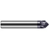 Harvey Tool 1/4" Diam 60°/120° 3-Flute Single End Solid Carbide Chamfer Mill AlTiN Finish, 2-1/2" OAL, 1/4" Shank Diam, 0.164" LOC 916516-C3 - 54829221