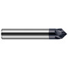 Harvey Tool 1/8" Diam 90°/90° 4-Flute Single End Solid Carbide Chamfer Mill AlTiN Finish, 1-1/2" OAL, 1/8" Shank Diam, 0.058" LOC 859708-C3 - 18991455