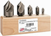 KEO 5 Piece, 1/4 to 1" Head Diam, 82° Included Angle, Single End Countersink Set 1-1/2 to 2-3/4" OAL, 1/4 to 1/2" Shank Diam, 1 Flute, Cobalt 50058 - 44851285