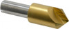 Melin Tool 3/4" Head Diam, 1/2" Shank Diam, 1 Flute 90° Cobalt Countersink TiN Finish, 2-3/4" OAL, Single End, Straight Shank, Right Hand Cut 18168 - 84399385