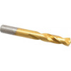 Chicago-Latrobe 3/8" 135° Spiral Flute High Speed Steel Screw Machine Drill Bit TiN Finish, Right Hand Cut, 1-13/16" Flute Length, 3-1/8" OAL, Split Point, Straight Shank 48224 - 06131502