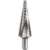 Hertel 13 Hole Sizes, 1/8 to 1/2" Hole Diam Cobalt Step Drill Bit 1/8" Step Length, 3/8" Round Shank with Flats, Bright Finish SDD43274620 - 43274620