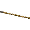 Chicago-Latrobe 3/8" 135° Parabolic Flute High Speed Steel Taper Length Drill Bit TiN Finish, 5-3/8" Flute Length, 6-3/4" OAL, Split Point, Tanged Shank, Series 120DHT 55256 - 80908247