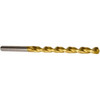 Precision Twist Drill #29 135° Parabolic Flute High Speed Steel Taper Length Drill Bit TiN Finish, 3" Flute Length, 5-3/8" OAL, Split Point, Straight Shank, Series QC91GM 050929 - 78554888