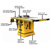 Powermatic 10" Table Saw with ArmorGlide PM2000T, 5 HP, 3-Phase, 460V, 30" Rip - PM9-PM25330KT-4