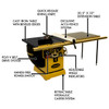 Powermatic 10" Table Saw with ArmorGlide PM2000T, 5 HP, 3-Phase, 460V, 50" Rip, with Workbench Table - PM9-PM25350WKT-4
