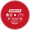 Diablo Tools Wet & Dry Cut Saw Blade: 10" Dia, 5/8" Arbor Hole, 0.098" Kerf Width, 80 Teeth Round Arbor D1080X - 53779716
