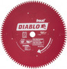 Diablo Tools Wet & Dry Cut Saw Blade: 12" Dia, 1" Arbor Hole, 0.091" Kerf Width, 96 Teeth Round Arbor D1296N - 42755926