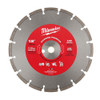 Milwaukee Tool Wet & Dry-Cut Saw Blades, Blade Diameter: 12", Material: Diamond, Steel, Blade Thickness: 1/8, Arbor Hole Diameter: 1", Arbor Style: Round with Diamond Knockout, Application: Brick, Block, Cured Concrete, Stone 49-93-7935 - 20808176