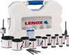 Lenox Contractor's Hole Saw Kit: 17 Pc, 5/8 to 3" Dia Bi-Metal, Includes (12) Hole Saws, (2) Arbors & (3) Pilot Drills 308201200G - 64031115