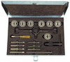 Cle-Line Tap & Die Set: 1/4-20 to 1-14 Taps, 1/4-20 to 1-14 Dies, UNC & UNF Round Dies, Plug, 44 Pc C00608 - 43489582