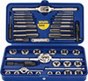 IRWIN HANSON Tap & Die Set: #4-40 to 1/2-20 Taps, #4-40 to 1/2-20 Dies, NPT, UNC & UNF Carbon Steel, Bright Finish, 1" Hex Dies, 41 Pc 24606 - 03959335
