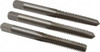 Cleveland Twist Drill Tap Set: 1/4-20 UNC, 4 Flute, Bottoming Plug & Taper, High Speed Steel, Bright Finish 2.5" OAL, Right Hand, 3 Pc C54447 - 40203580