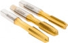 Greenfield Threading Tap Set: 3/16-16 UNC, 4 Flute, Bottoming Plug & Taper, High Speed Steel, TiN Finish 2.9375" OAL, 2 & 3B Class of Fit, Right Hand, 3 Pc 174528 - 59036657