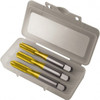 Greenfield Threading Tap Set: M8 x 1.25 Metric, 4 Flute, Bottoming Plug & Taper, High Speed Steel, TiN Finish 2.7188" OAL, 6H Class of Fit, Right Hand, 3 Pc 343511 - 33892779