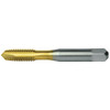 Cleveland Twist Drill Spiral Point Tap: 1/4-20, UNC, 2 Flutes, Plug, 3B, High Speed Steel, TiN Finish 5/8" Thread Length, 2-1/2" OAL, Right Hand, H3, Series 1011TN C55316 - 02523975