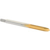 Hertel Spiral Point Tap: M4x0.70 Metric Coarse, 2 Flutes, Plug, High Speed Steel, TiN Coated 3/4" Thread Length, Right Hand, D2, K020123AS25 - 07681166